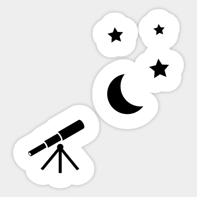 Stargazer Black Sticker by julianlab